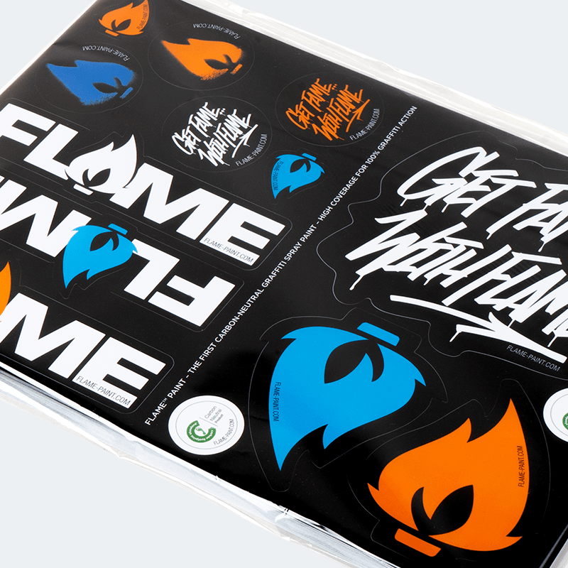 Flame sticker sheet
