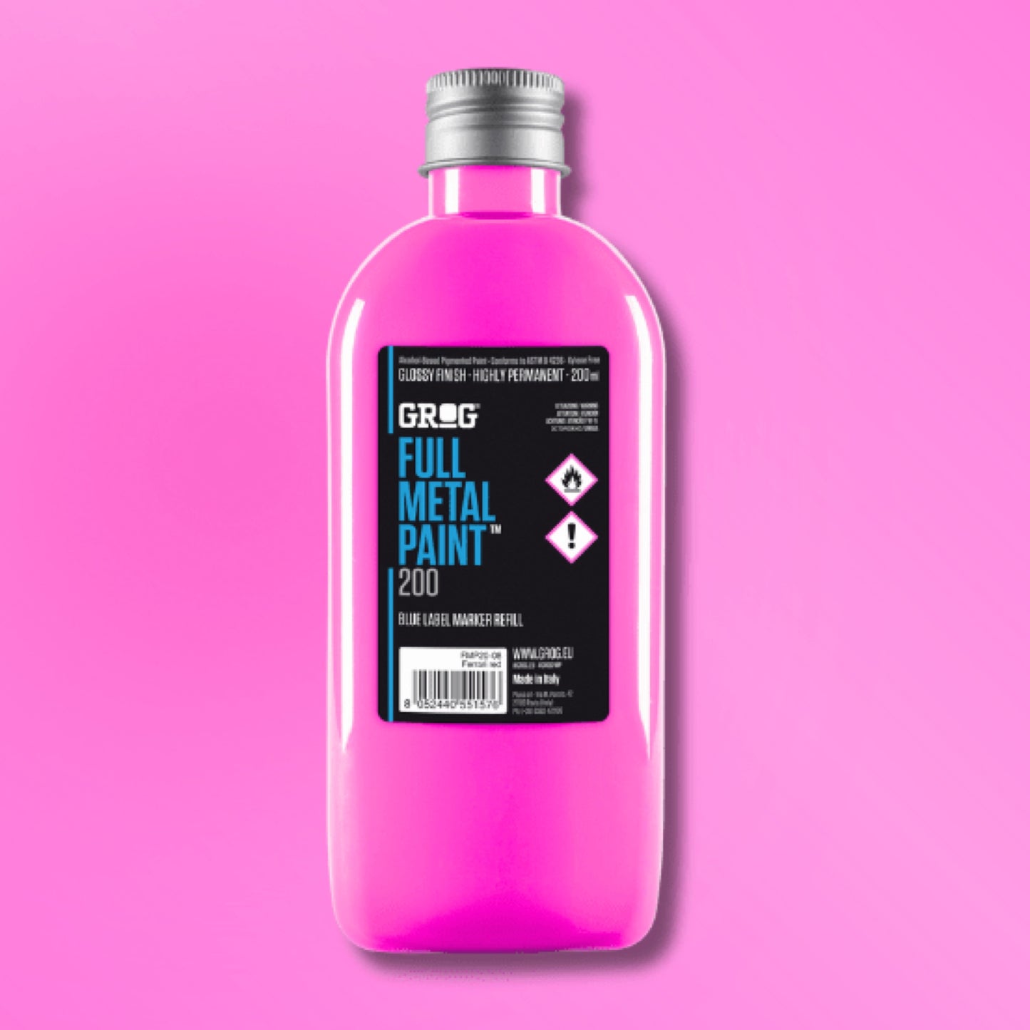 Grog Full Metal Paint 200ml - Neon Fuchsia