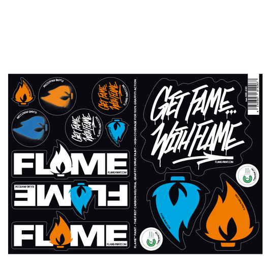 Flame sticker sheet