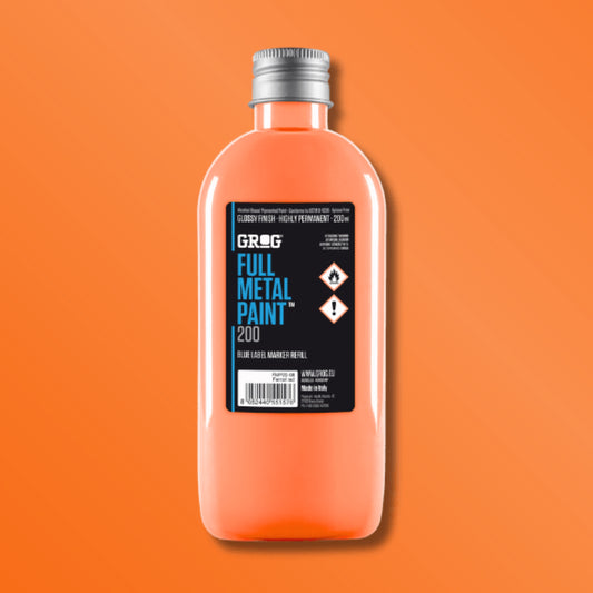 Grog Full Metal Paint 200ml - Neon Orange